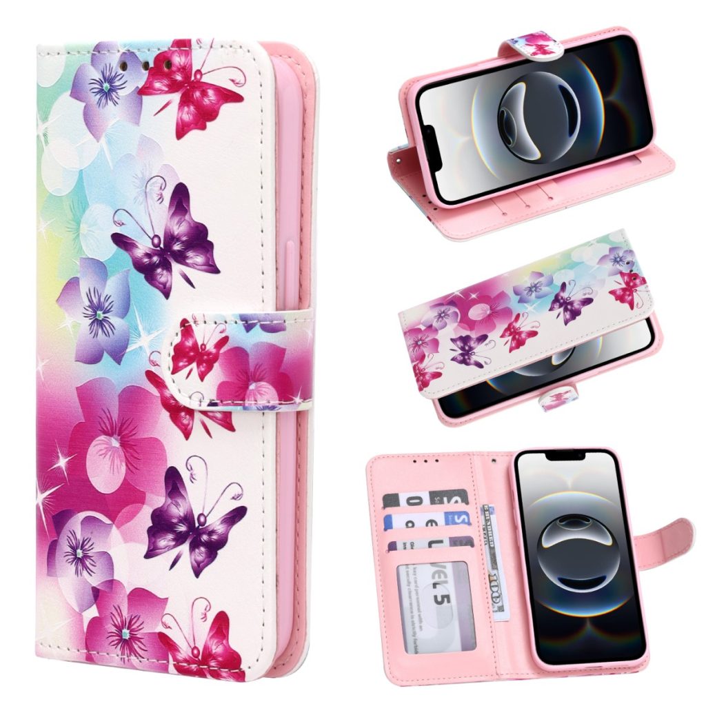 iPhone 18 Pro Max/17 Pro Max- Bookcase Print - Bloemen en Vlinders