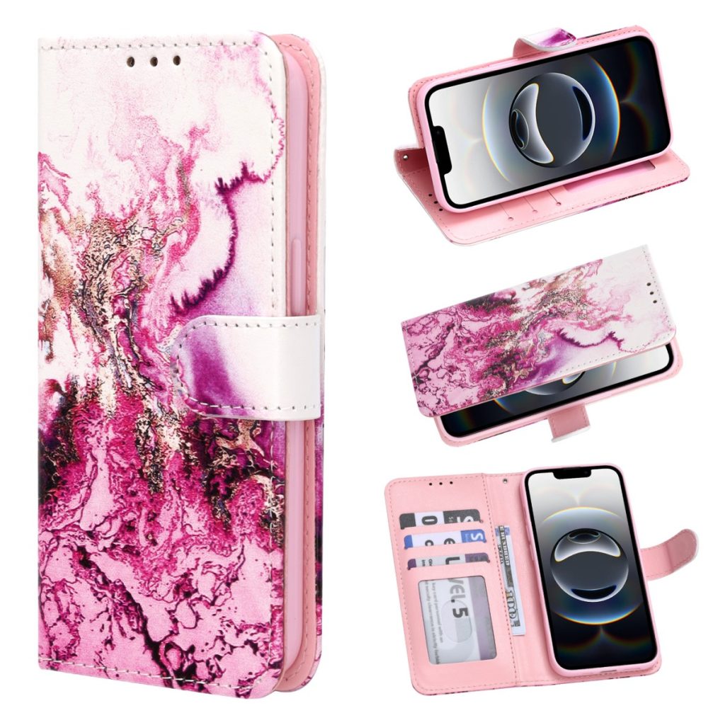 iPhone 18 Pro Max/17 Pro Max- Bookcase Print - Marmer Paars