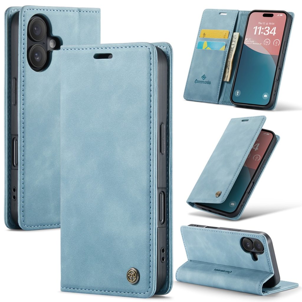 iPhone 18 Pro Max/17 Pro Max - CaseMania Slim Bookcase - Turquoise