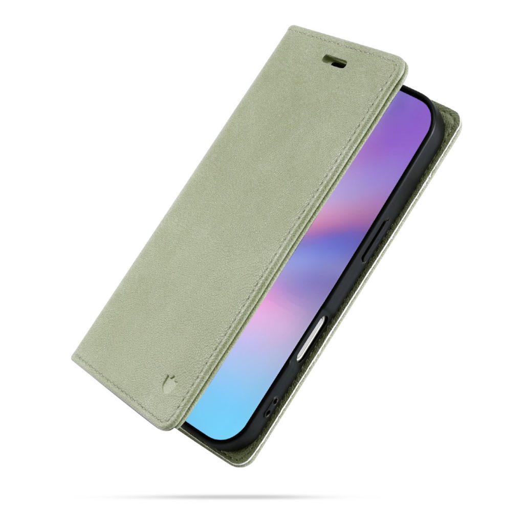 iPhone 18 Pro Max/17 Pro Max - CaseMania Fine Grain Slim Wallet Case - Pistache