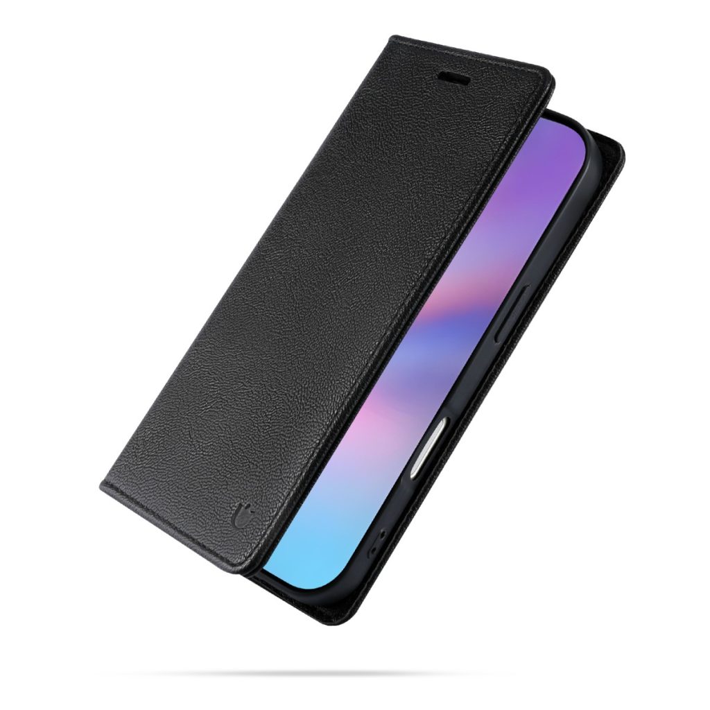 iPhone 18 Pro Max/17 Pro Max - CaseMania Fine Grain Slim Wallet Case - Zwart